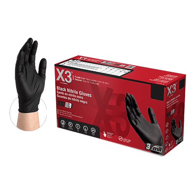 BX3 - Black Nitrile Gloves (Box of 100)